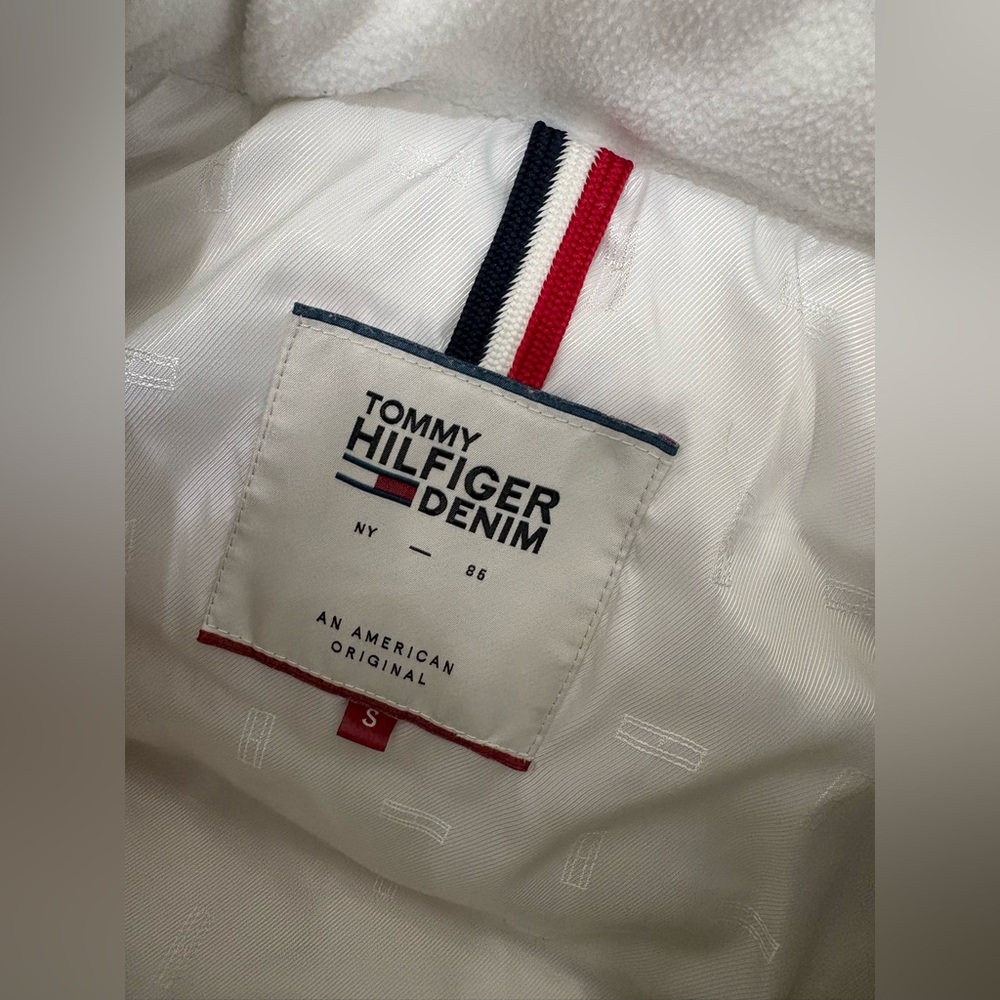 TOMMY HILIFIGER - Women's White Fur Hooded Jacket - Picture 4 of 4